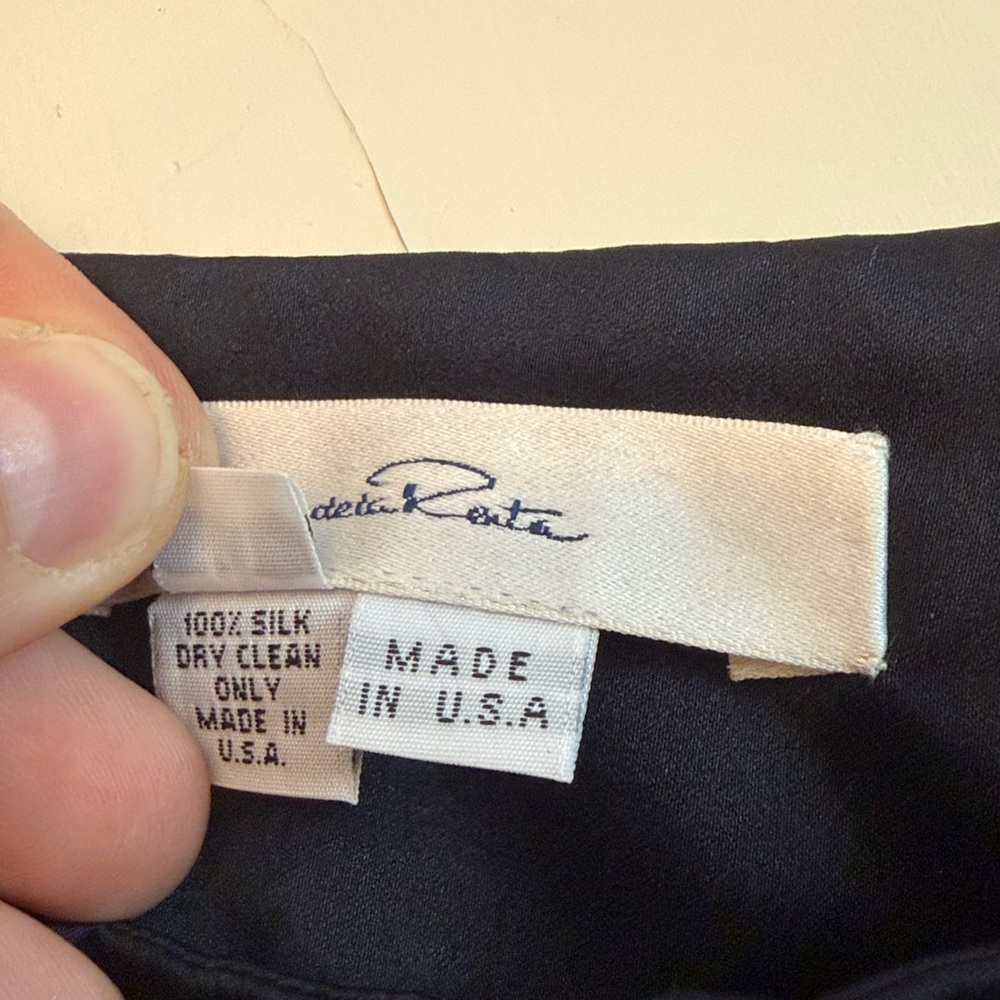 Oscar de la Renta Women’s Navy Blue A-Line Classic Elegant Skirt, size 10‎ View 3